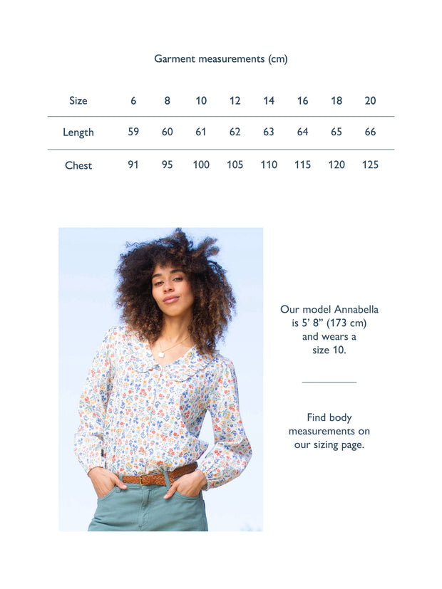 Crendell dolly collar twill blouse
