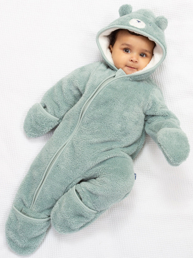 Baby bear fleece pramsuit