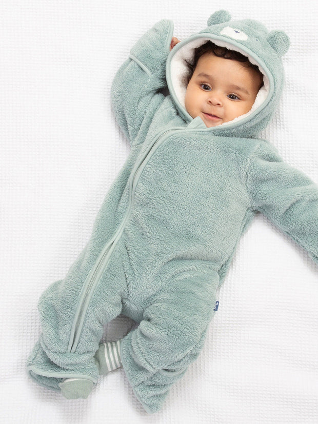 Baby bear fleece pramsuit