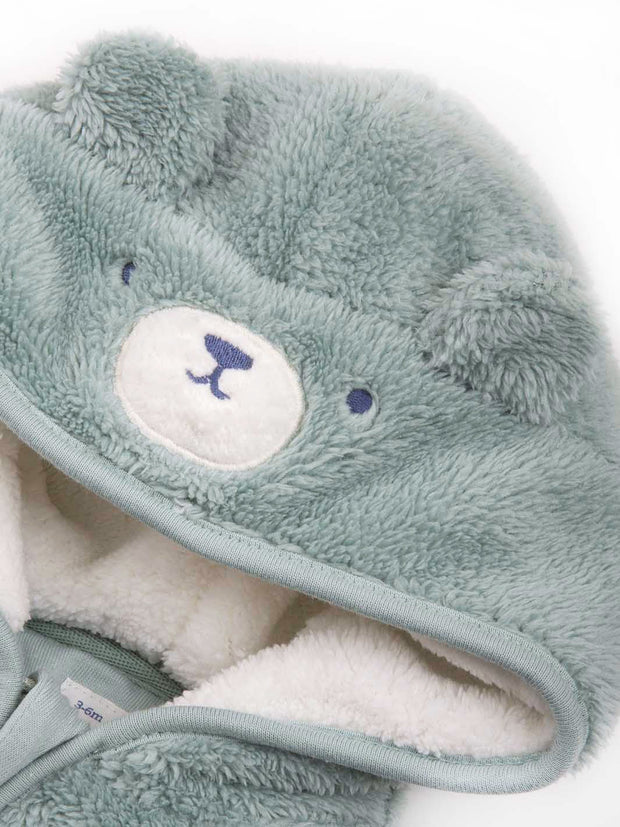 Baby bear fleece pramsuit