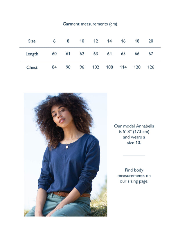 Sandford slub jersey top midnight