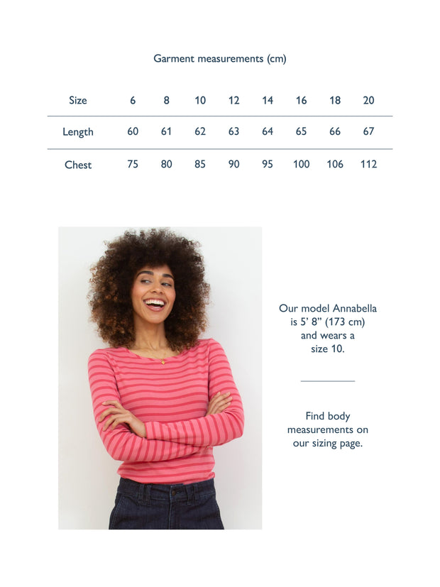 Portesham jersey top rosey stripe