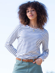Tarrant jersey top navy stripe