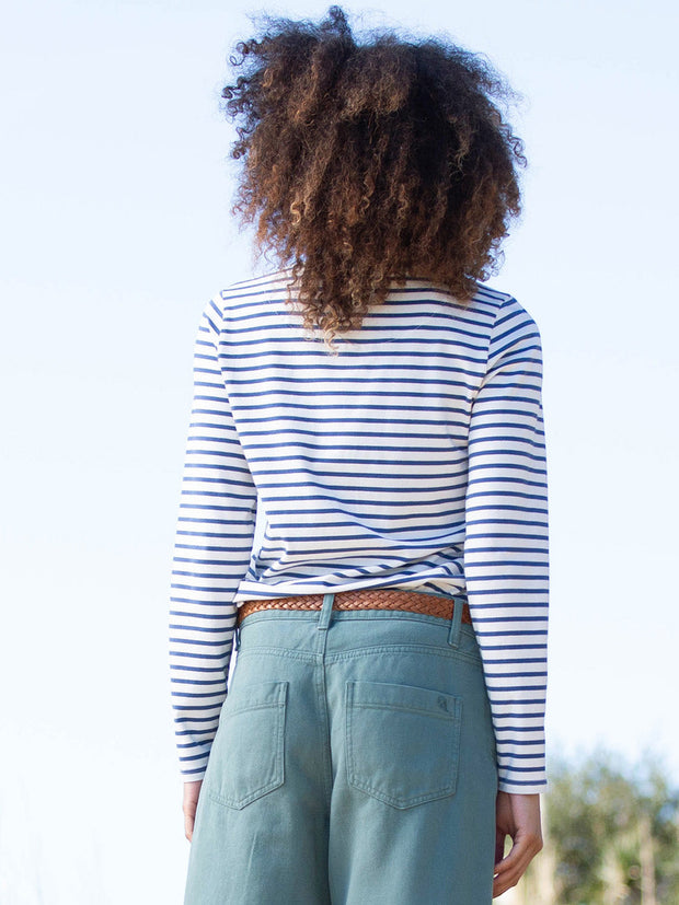 Tarrant jersey top navy stripe