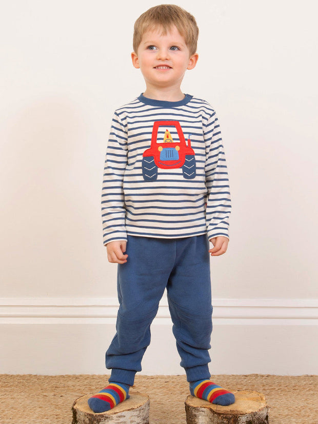 Stitch patch joggers navy