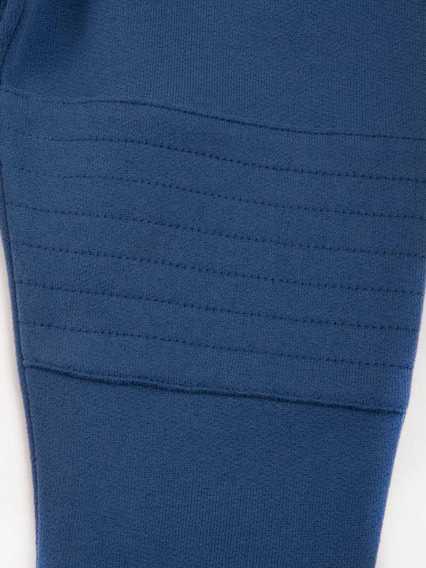 Stitch patch joggers navy