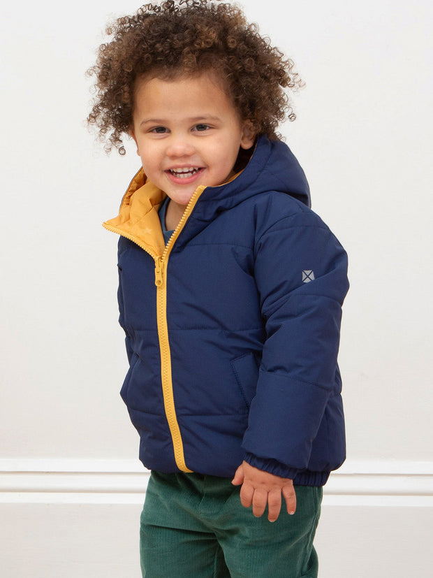 Classic reversible cocoon coat