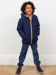 Classic reversible cocoon coat