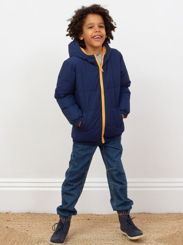 Classic reversible cocoon coat