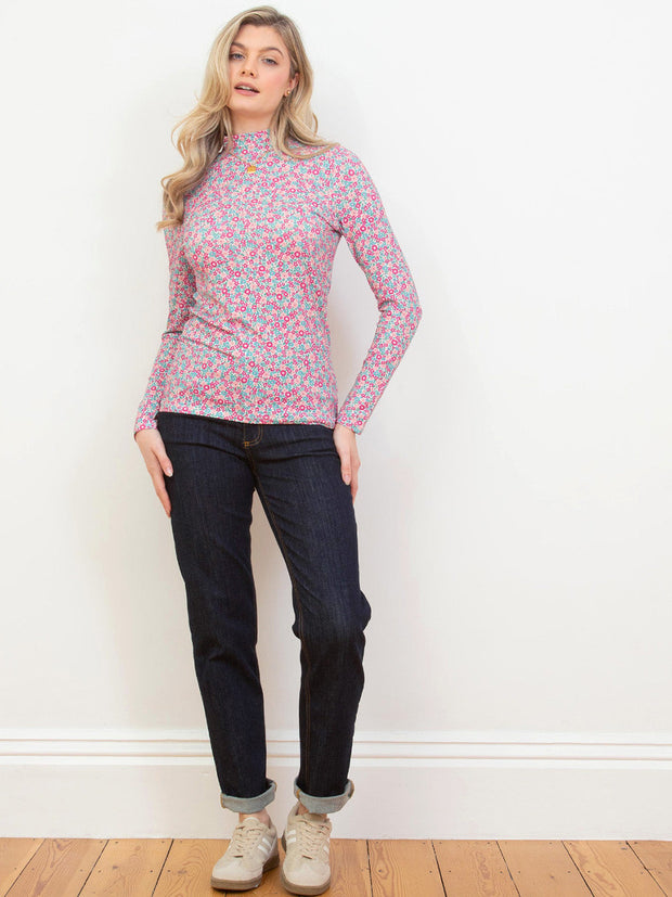 Bagber Turtle Neck Jersey Top Ditsy Tales