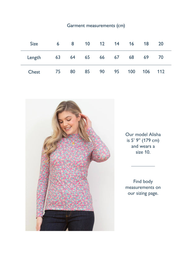 Bagber Turtle Neck Jersey Top Ditsy Tales