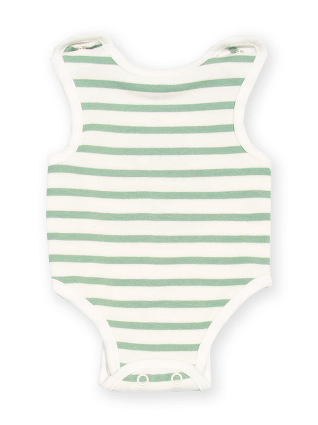 My First Vest Sage Stripe