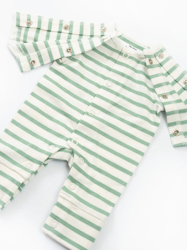 My First Sleepsuit Sage Stripe