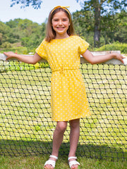 Polka daisy tie dress