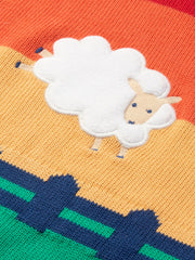 Kite - Boys organic sunset sheep jumper rainbow - Appliqué design - Midweight knitwear