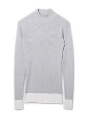 Trigon turtle neck knit top grey marl