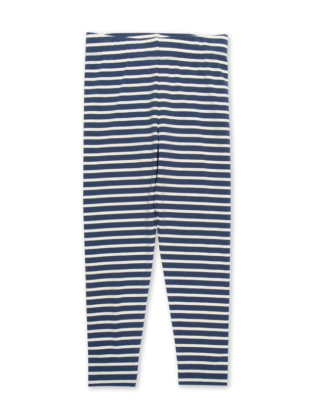 Stripy leggings navy