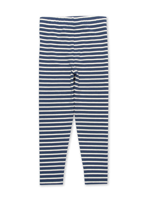 Stripy leggings navy