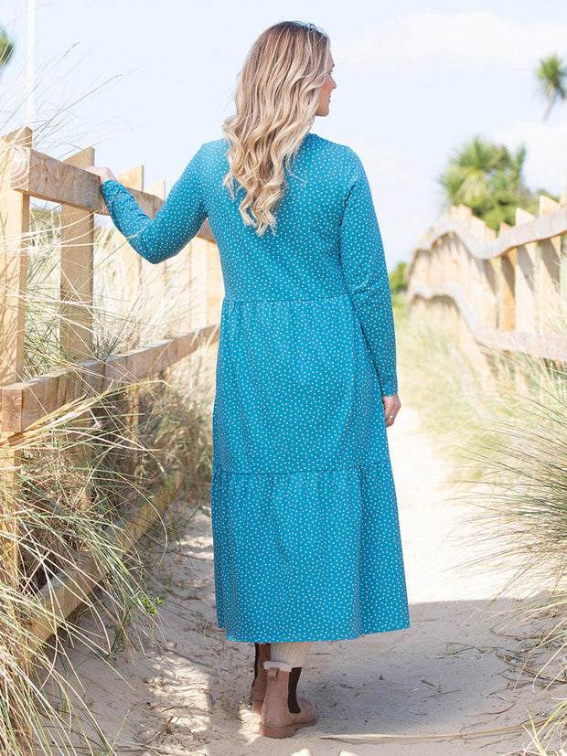 Flaghead tiered jersey dress