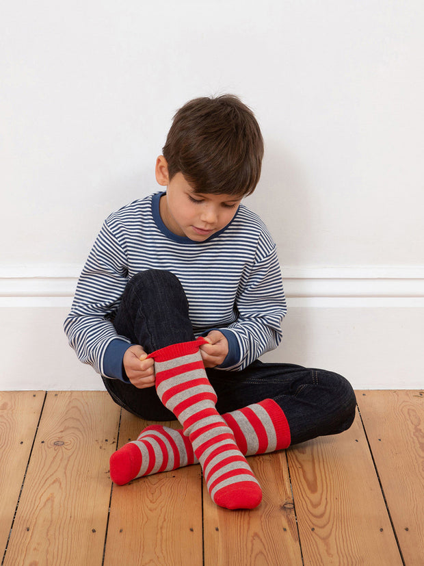 Fair Isle cosy socks red