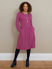 Kite - Womens lenzing™ ecovero™ viscose Arne jersey dress crab apple pink - Knee length