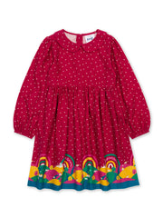 Kite - Girls organic cotton isle of purbeck dress pink - Long sleeved