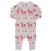 Baby in rocking horse romper