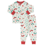 Baby in rocking horse pyjamas