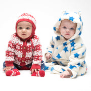 Baby in star fleece onesie