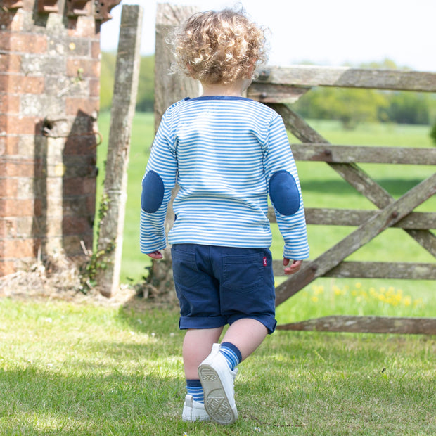 Boy in stripy boat t-shirt