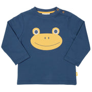 Boy in froggy sweatshirt