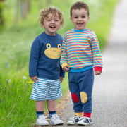 Boy in froggy sweatshirt