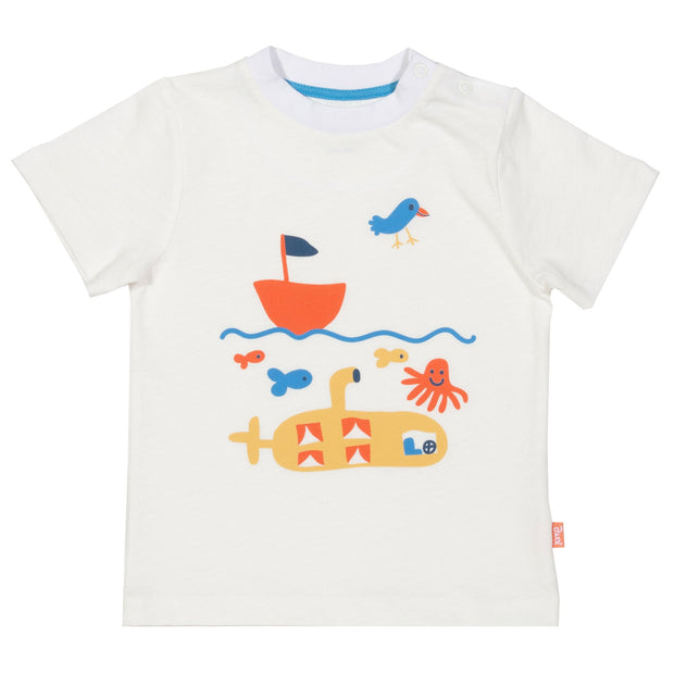 Boy in ocean t-shirt