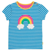 Girl in rainbow t-shirt